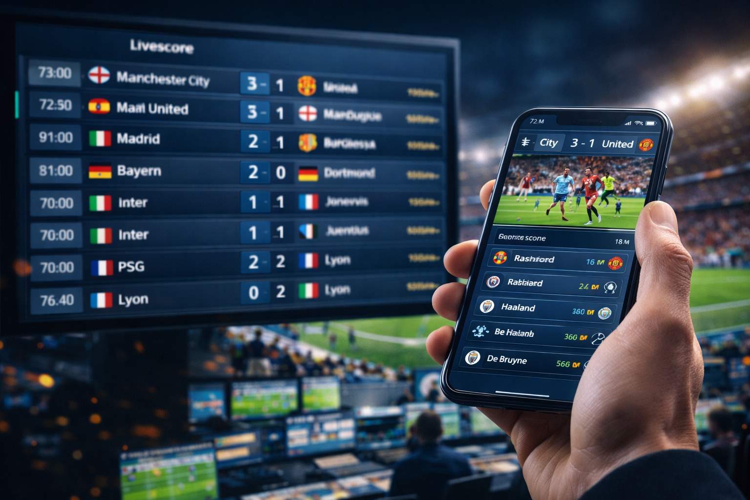 Cập nhật tỷ số bóng đá trực tiếp